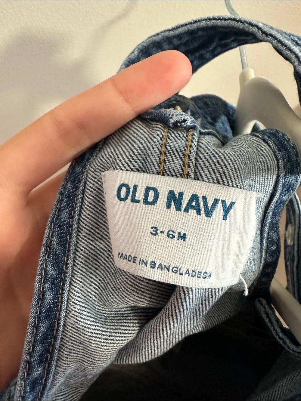 Old Navy Embroidered Jean Skirtall Dress with Daisy Embroidery